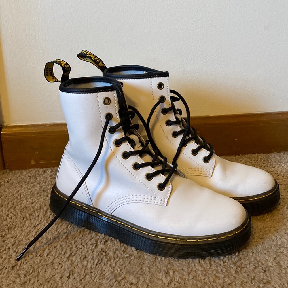 White Lace up Doc Martens worn once